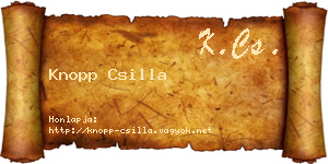 Knopp Csilla névjegykártya