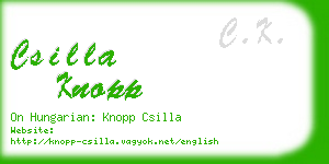 csilla knopp business card